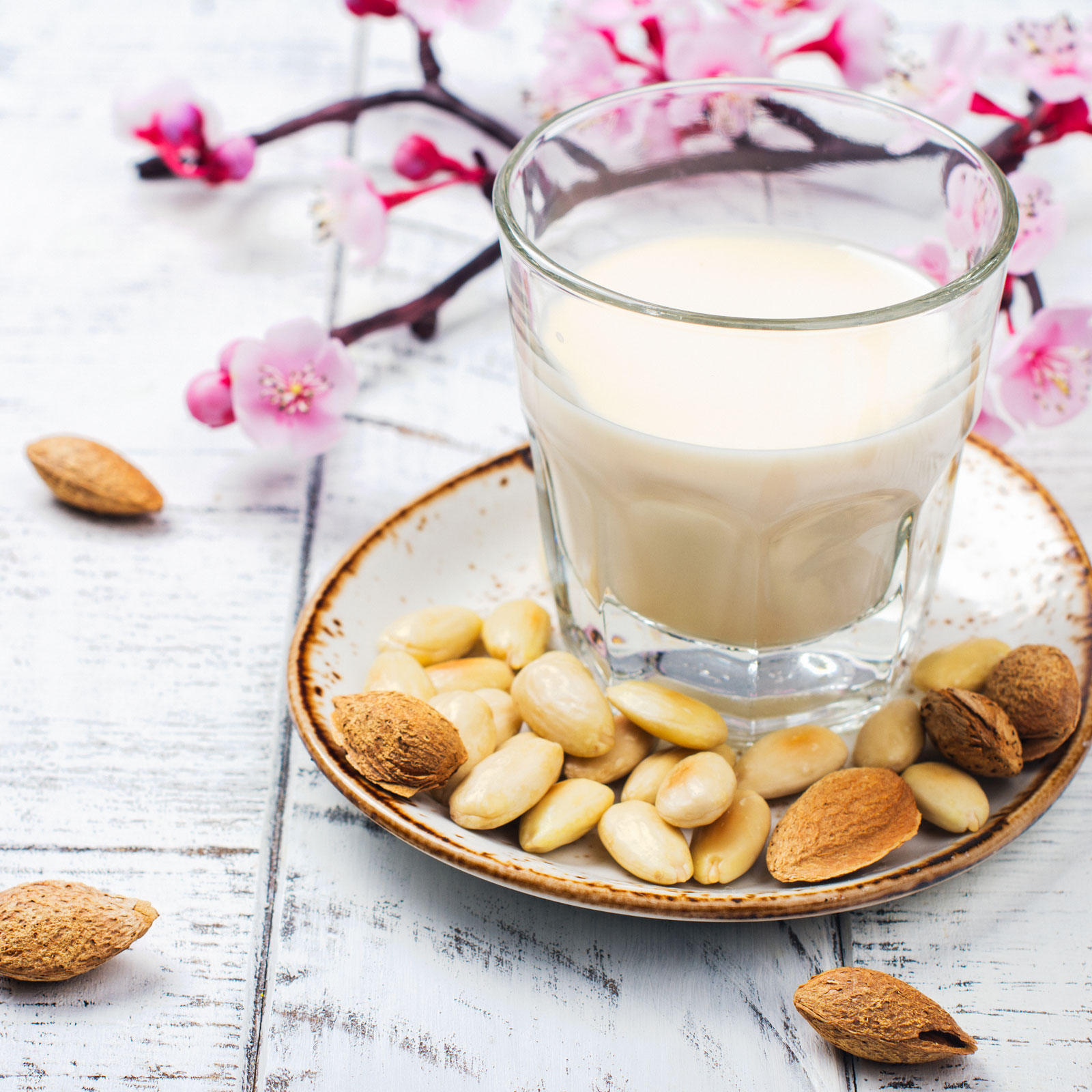 raw homemade almond milk