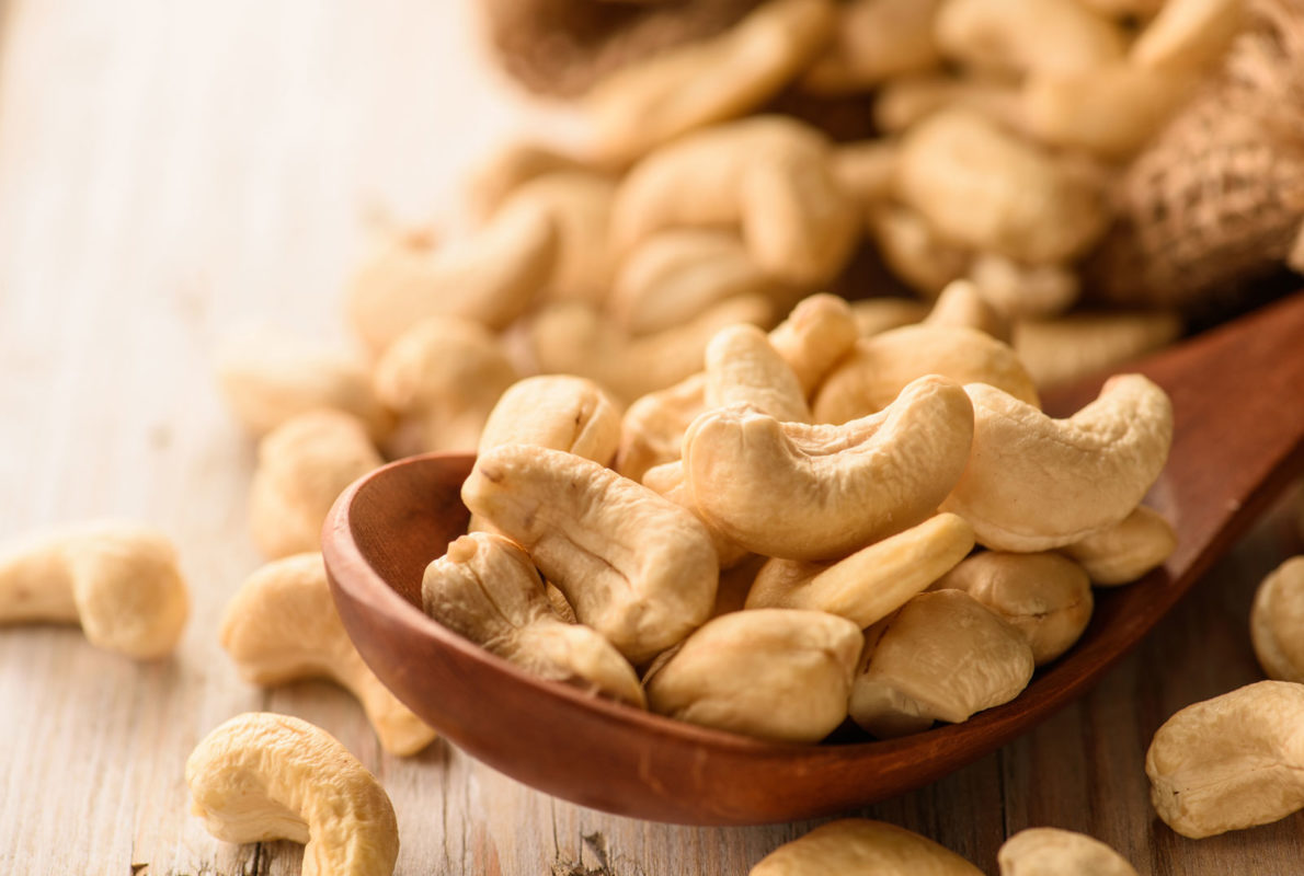 Cashews are nutrient-dense, have a lower fat content than most other nuts, and reach in heart-healthy fats