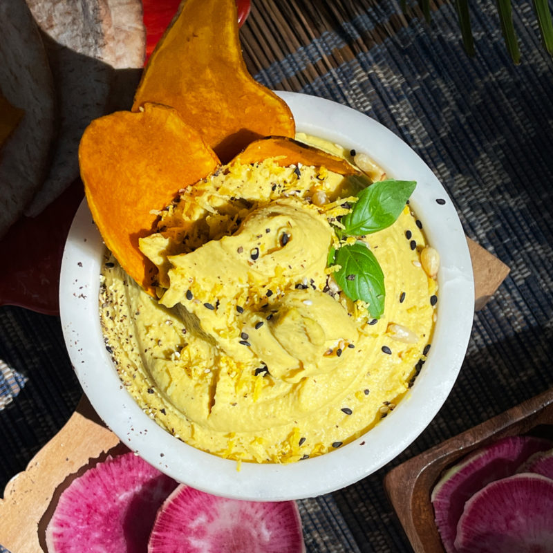 Creamy no-oil classic hummus, made from scratch with no garlic and no onion. Sattvic hummus