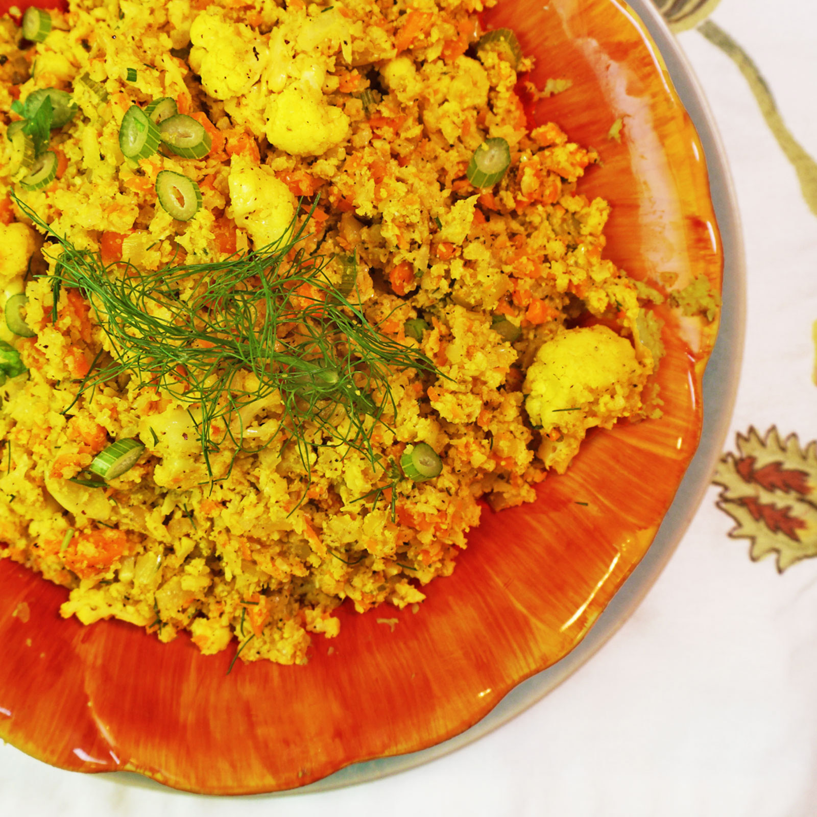 One-pot cauliflower crumble - delicious sattvic recipe made of only positive pranic ingredients