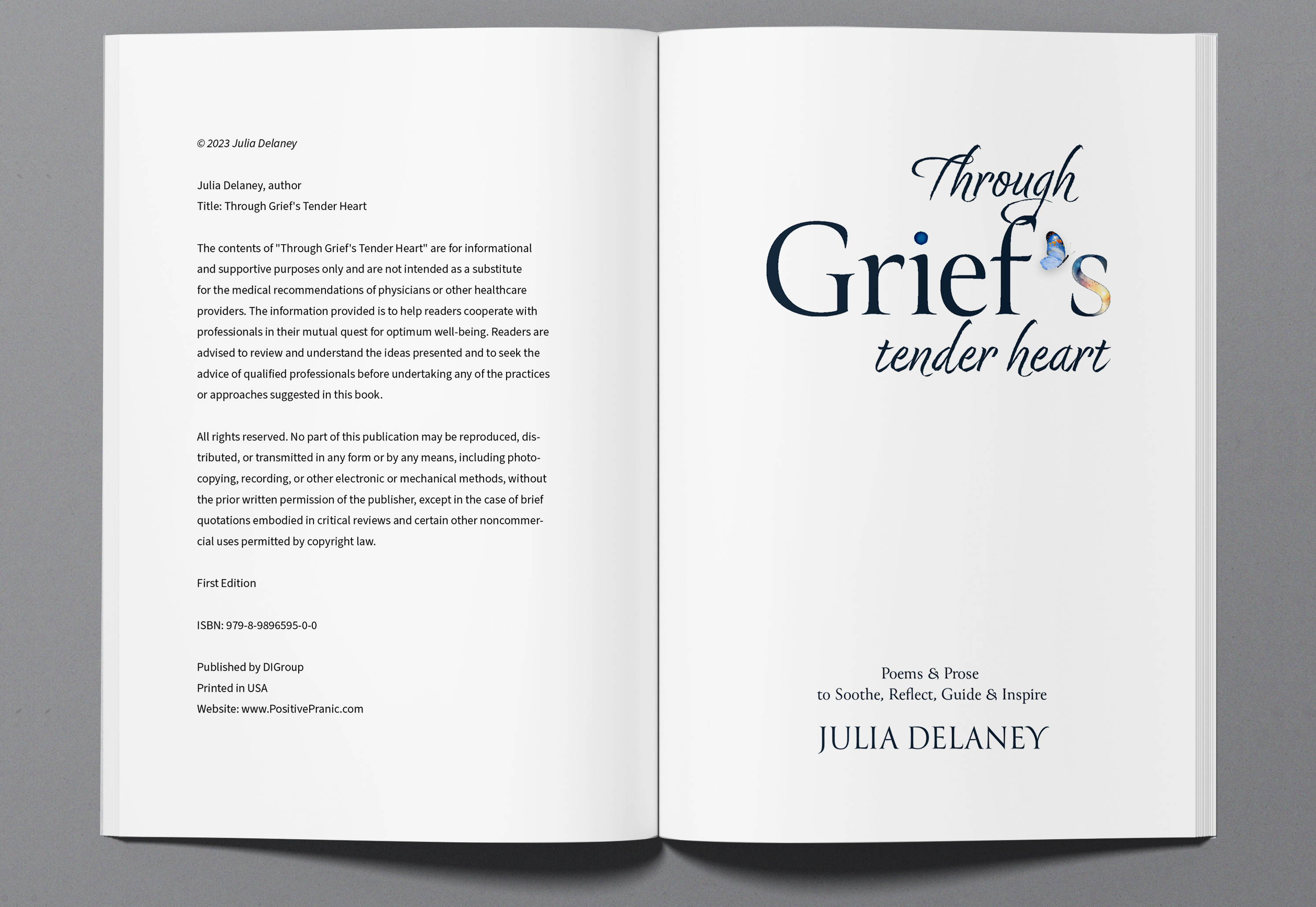 Through Grief's Tender Heart book by Julia Delaney, Sample